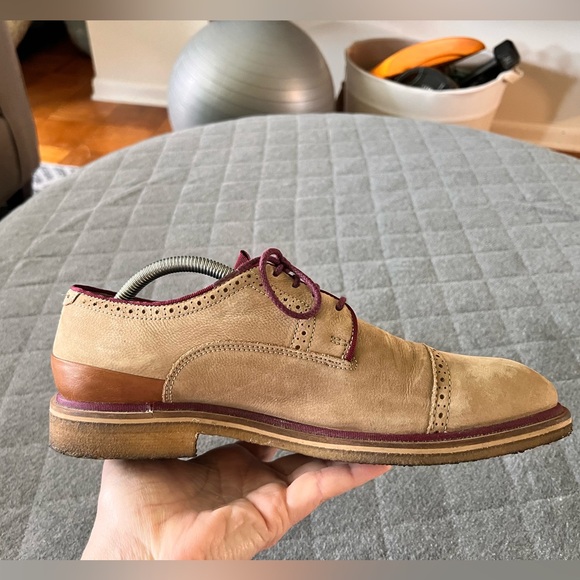 Johnston & Murphy Sz 9 Wagner Cap Toe Camel Suede Gum Sole Oxford Shoes Exc Cond main image 15